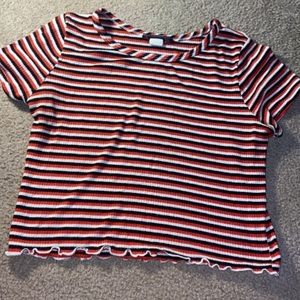 Ribbed Striped Crop Top